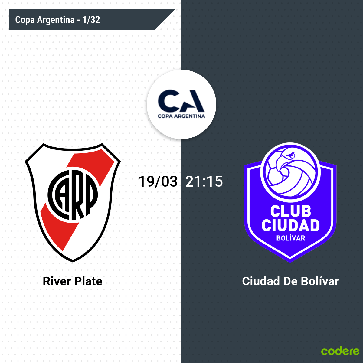 River plate vs. Ciudad de Bolívar