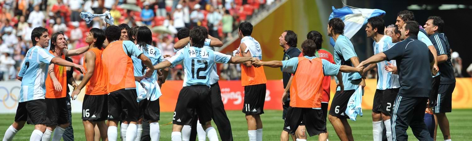 La Selección Argentina ganando el 23 de agosto de 2008 en Beijing