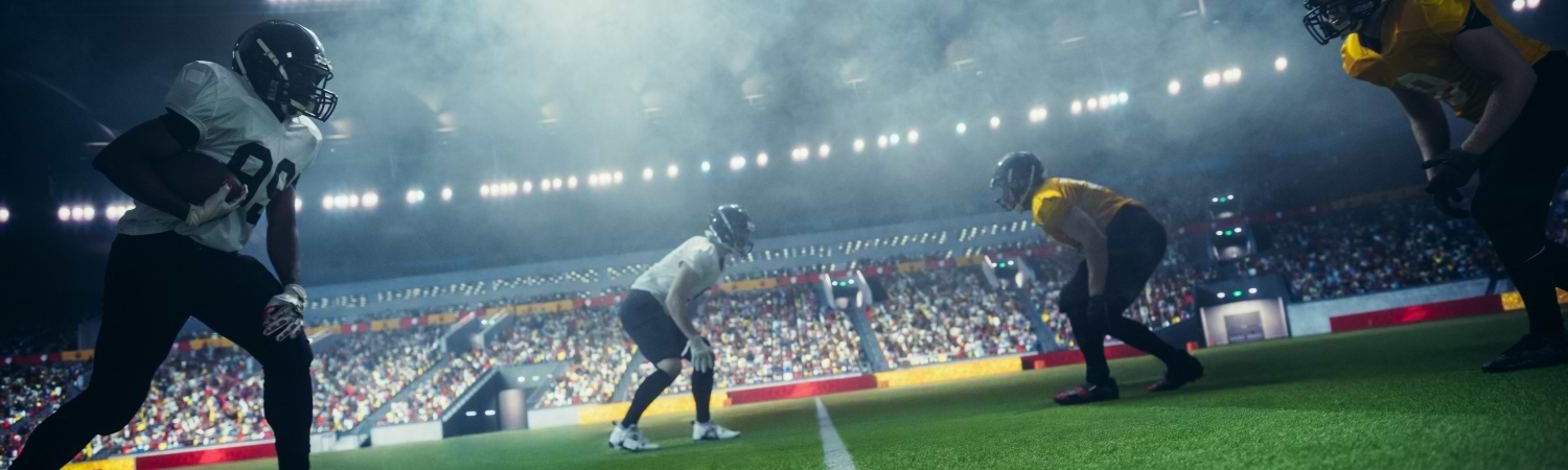 Jugadores de americano en campo