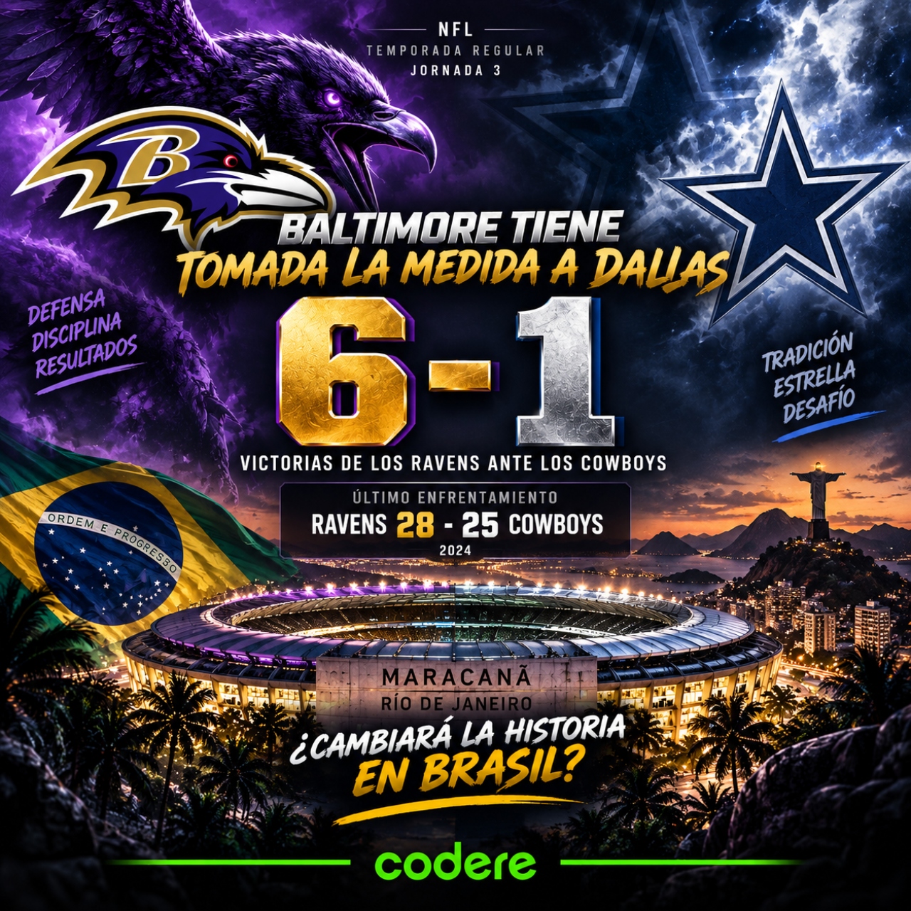 historial de partidos de Cowboys vs Ravens de NFL