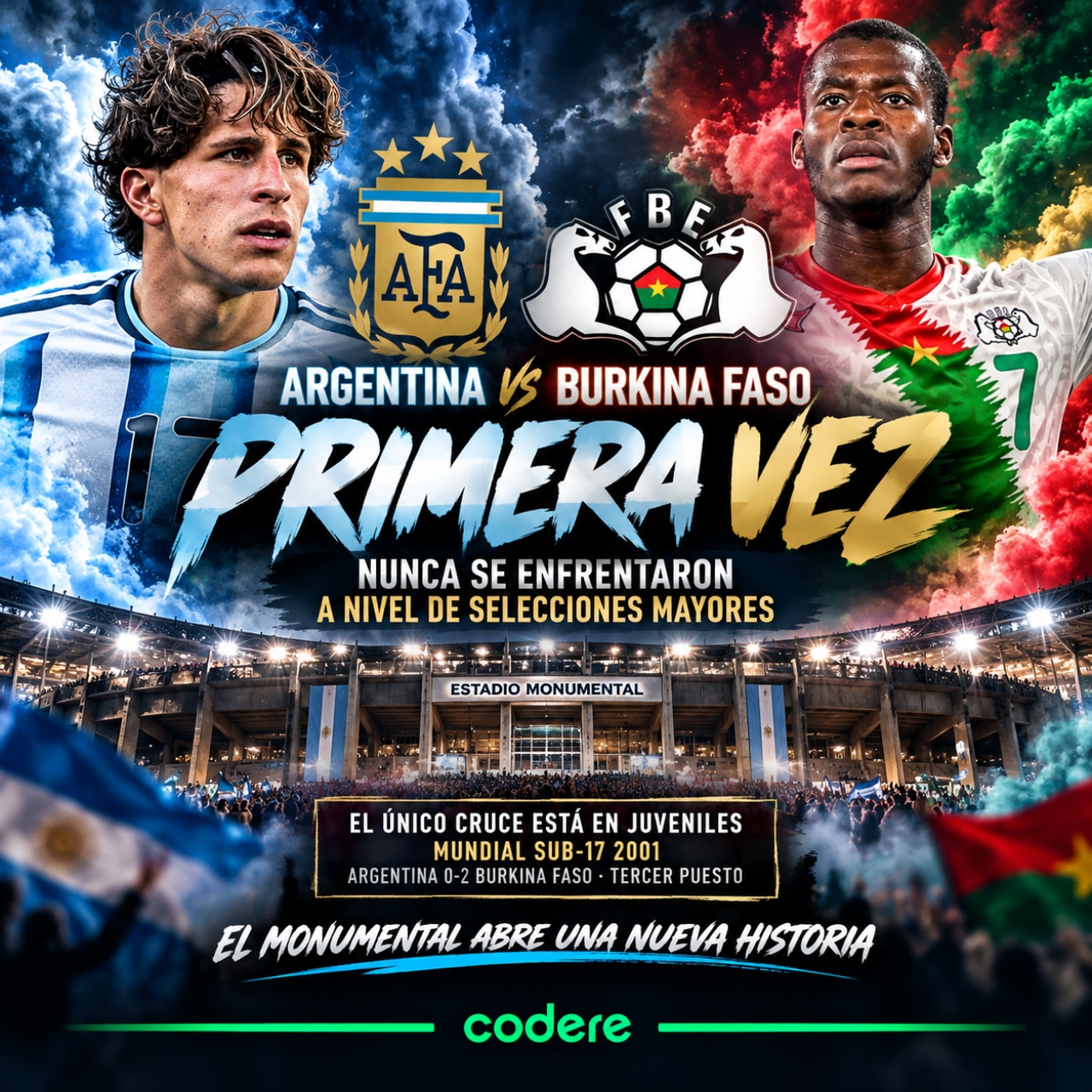 primer partido entre Argentina vs Burkina Faso amistoso internacional 2026