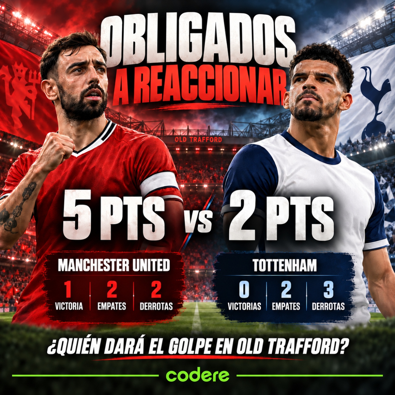 puntos de premier en el Manchester United vs. Tottenham 2026