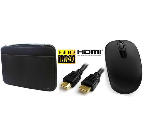 תיק צד+עכבר אלחוטי מיקרוסופט+כבל HDMI