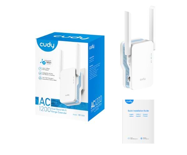 מגדיל טווח Cudy AC1200 Mesh WiFi Extender RE1200-IL