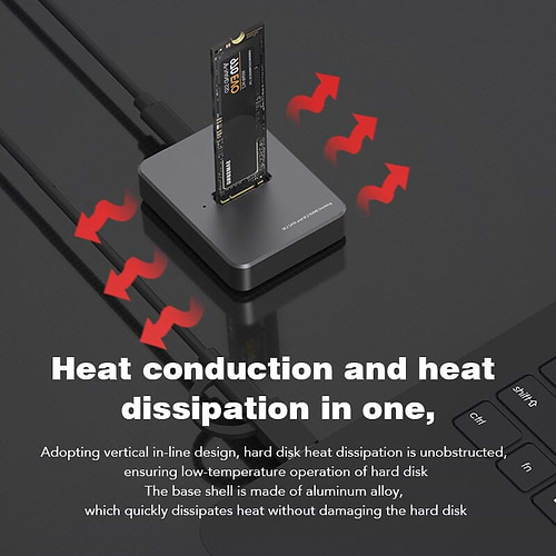 תחנת עגינה 10Gbps לכונן SATA + NVME SSD M.2 בחיבור USB-C