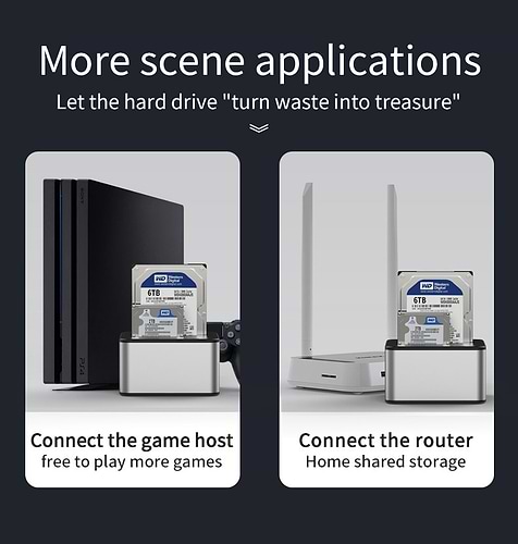 תחנת עגינה 10Gbps ל-2 כוננים 2.5