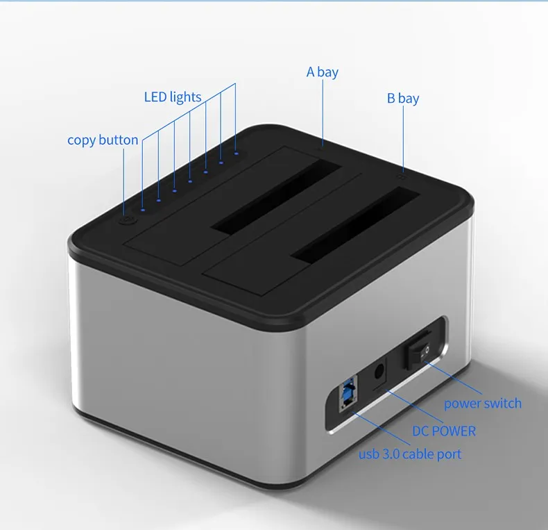 תחנת עגינה 10Gbps ל-2 כוננים 2.5