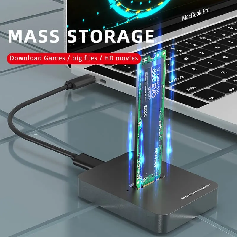 תחנת עגינה 10Gbps לכונן NVME SSD M.2 בחיבור USB-C