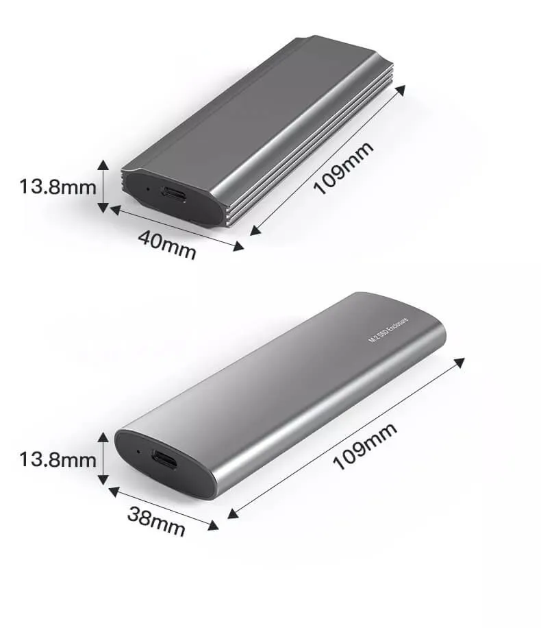 מארז חיצוני 10Gbps לכונן SATA / NVME SSD M.2 בחיבור USB-C/A