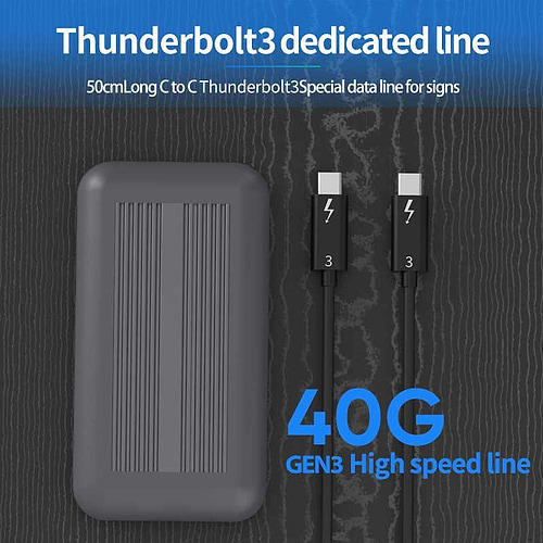 מארז חיצוני לכונני NVME PCIE SSD M.2 בממשק TB3 Thunderbolt 3 במהירות מקסימלית 40GBPS