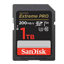 כרטיס זיכרון בנפח 1T S.D EX PRO 4K 200S מבית SANDISK