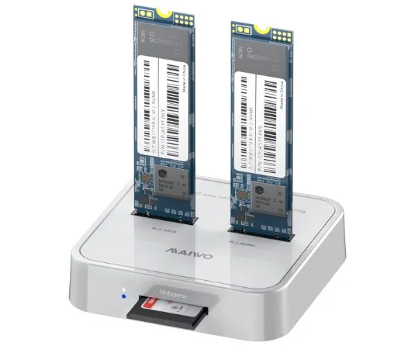תחנת עגינה לכוננים Maiwo Dual Bay M.2 NVMe / SATA SSD K3016SD