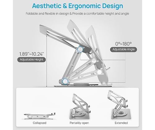 תחנת עגינה מתכווננת נייד Solid HB439 HDMI RJ45 USB3.0 PD3.0 100W