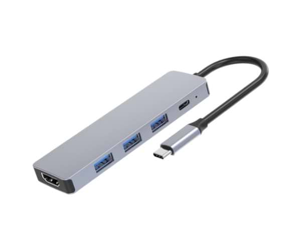 תחנת עגינה SOLID HB422 5 in 1 Type-C Hub HDMI USB3.0 PD3.0 HB422