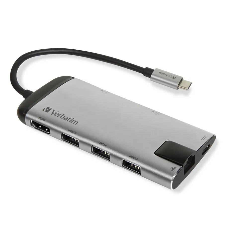 מתאם Verbatim USB-C MULTIPORT HUB USB 3.1 GEN 1/USB 3.0x3 /HDMI /SDH
