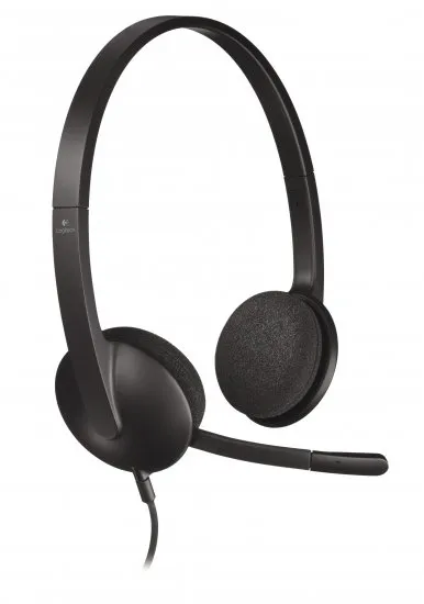 אוזניות עם מיקרופון למחשב Logitech H340 USB - צבע שחור