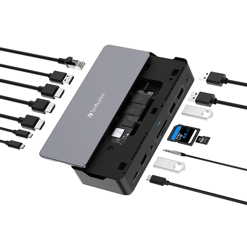 תחנת עגינה Verbatim Pro Docking Station 15 Port with SSD slot 32173