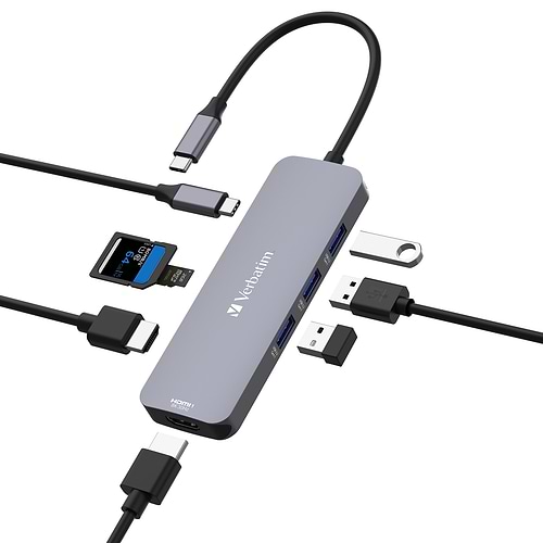 VERBATIM USB-C™PRO MULTIPORT HUB RJ45 | 2 x USB-A | USB-C® PD 32151