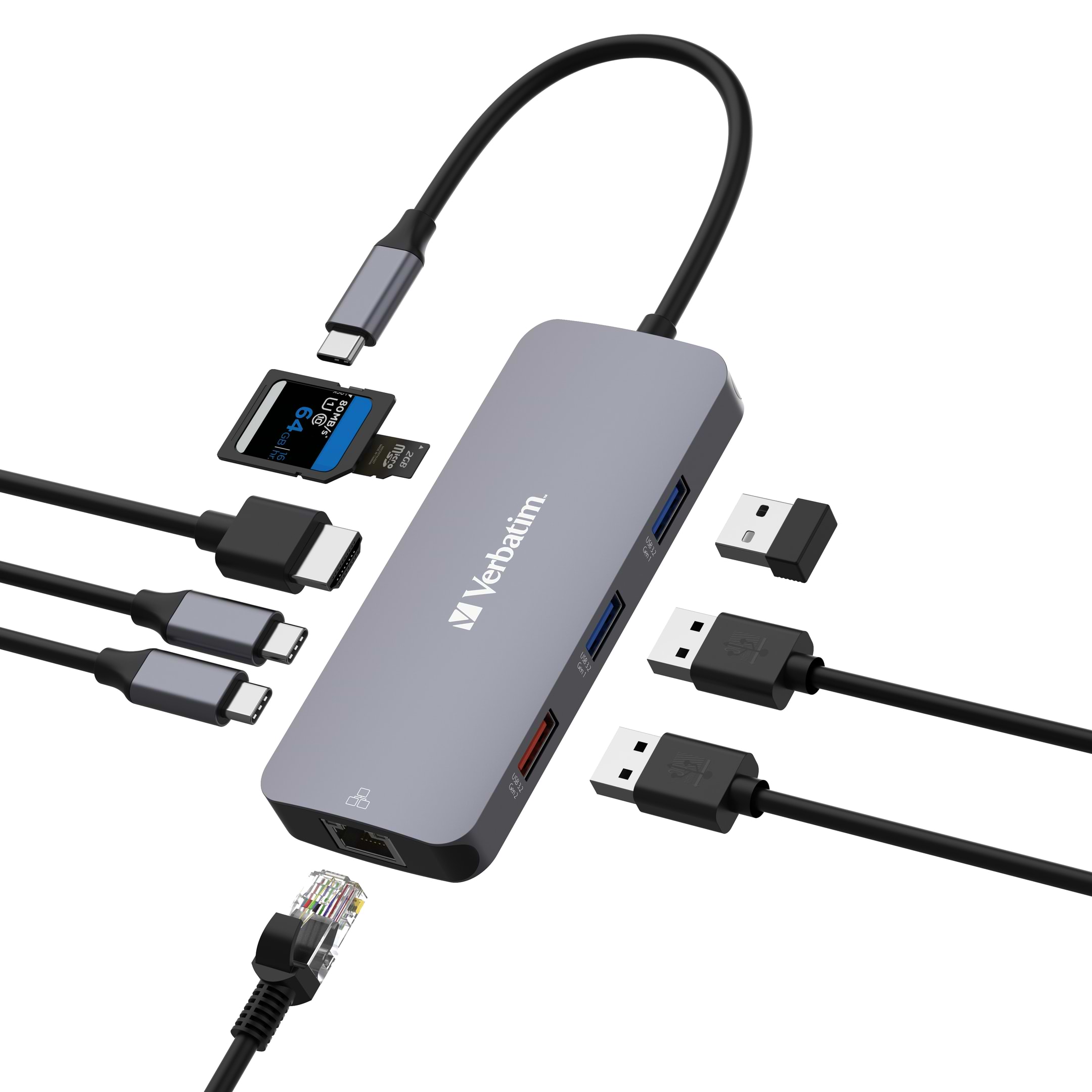 מתאם 32152 VERBATIM USB-C™PRO MULTIPORT HUB
