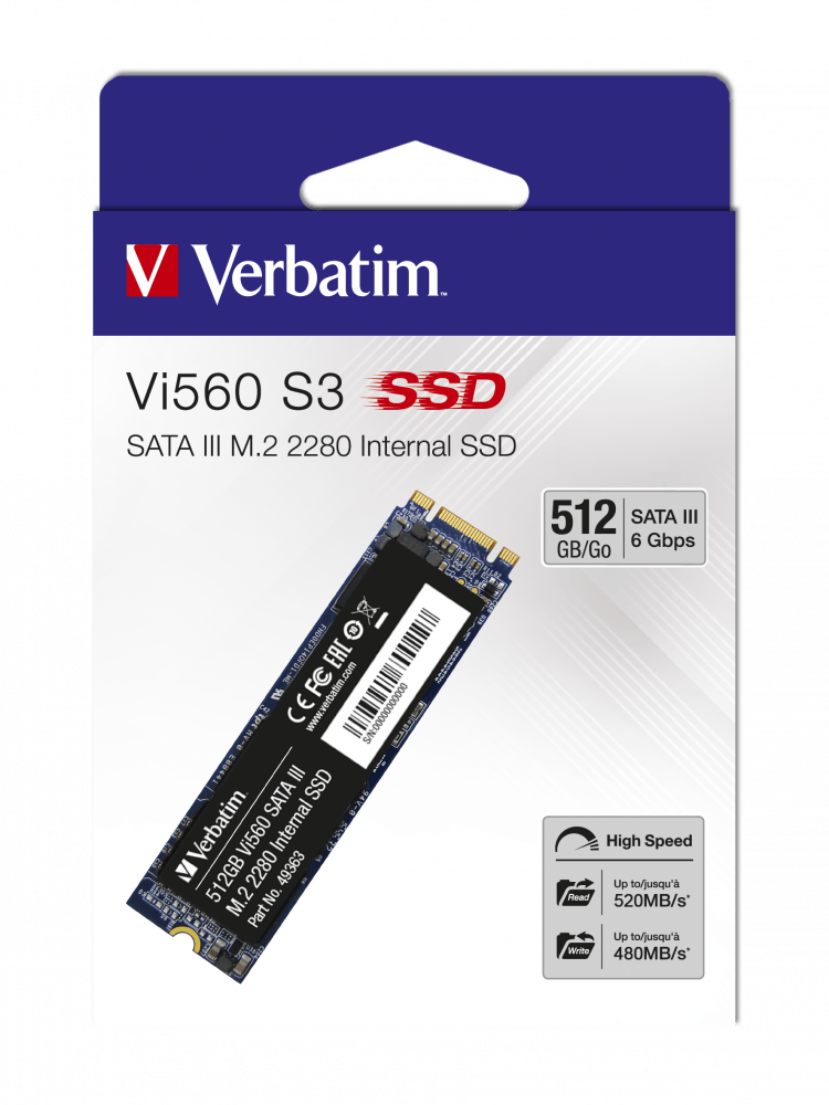 דיסק קשיח Verbatim SSD Vi560 S3 M.2 Sata 512GB 49363