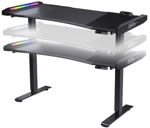 שולחן גיימינג חשמלי מתכוונן Cougar E-MARS 150 Gaming בצבע שחור עם RGB 