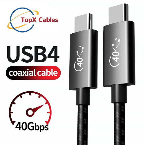 כבל 20Gbps 60W 4K@60HZ USB 4.0, תקע USB C זכר - C זכר 5 מטר