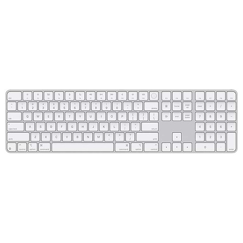 מקלדת Apple Magic Keyboard with Touch ID and Numeric Keypad for Mac models with Apple silicon - White Keys MXK73HB