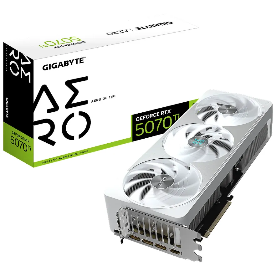 כרטיס מסך Gigabyte GeForce RTX™ 5070 Ti AERO OC 16G GV-N507TAERO OC-16GD