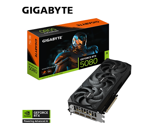 כרטיס מסך Gigabyte GeForce RTX 5080 WindForce SFF GV-N5080WF3-16GD