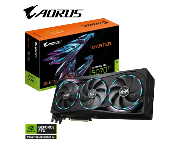 כרטיס מסך Gigabyte AORUS GeForce RTX 5070 Ti MASTER 16G GV-N507TAORUS M-16GD