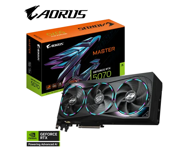 כרטיס מסך Gigabyte AORUS RTX 5070 MASTER 12G GV-N5070AORUS M-12GD