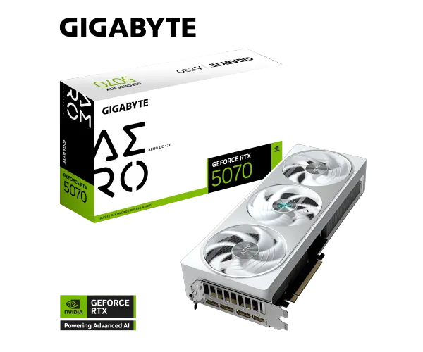 כרטיס מסך GIGABYTE GeForce RTX 5070 AERO OC 12G GV-N5070AERO OC-12GD