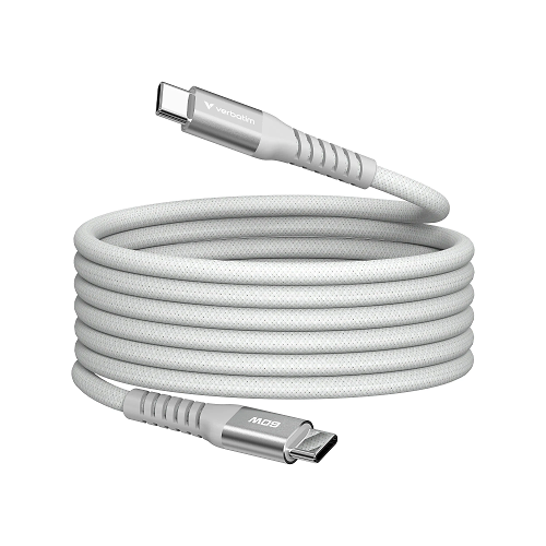 כבל VERBATIM SYNC&CHARGE USB C TO USB C 60W MAGNETIC 1.2M-GREY 31850