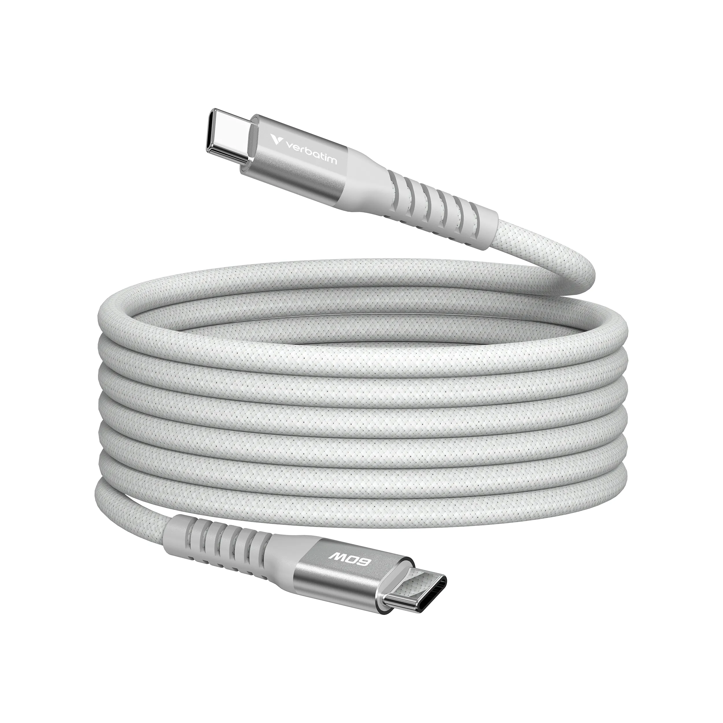 כבל VERBATIM SYNC&CHARGE USB C TO USB C 60W MAGNETIC 1.2M-GREY 31850