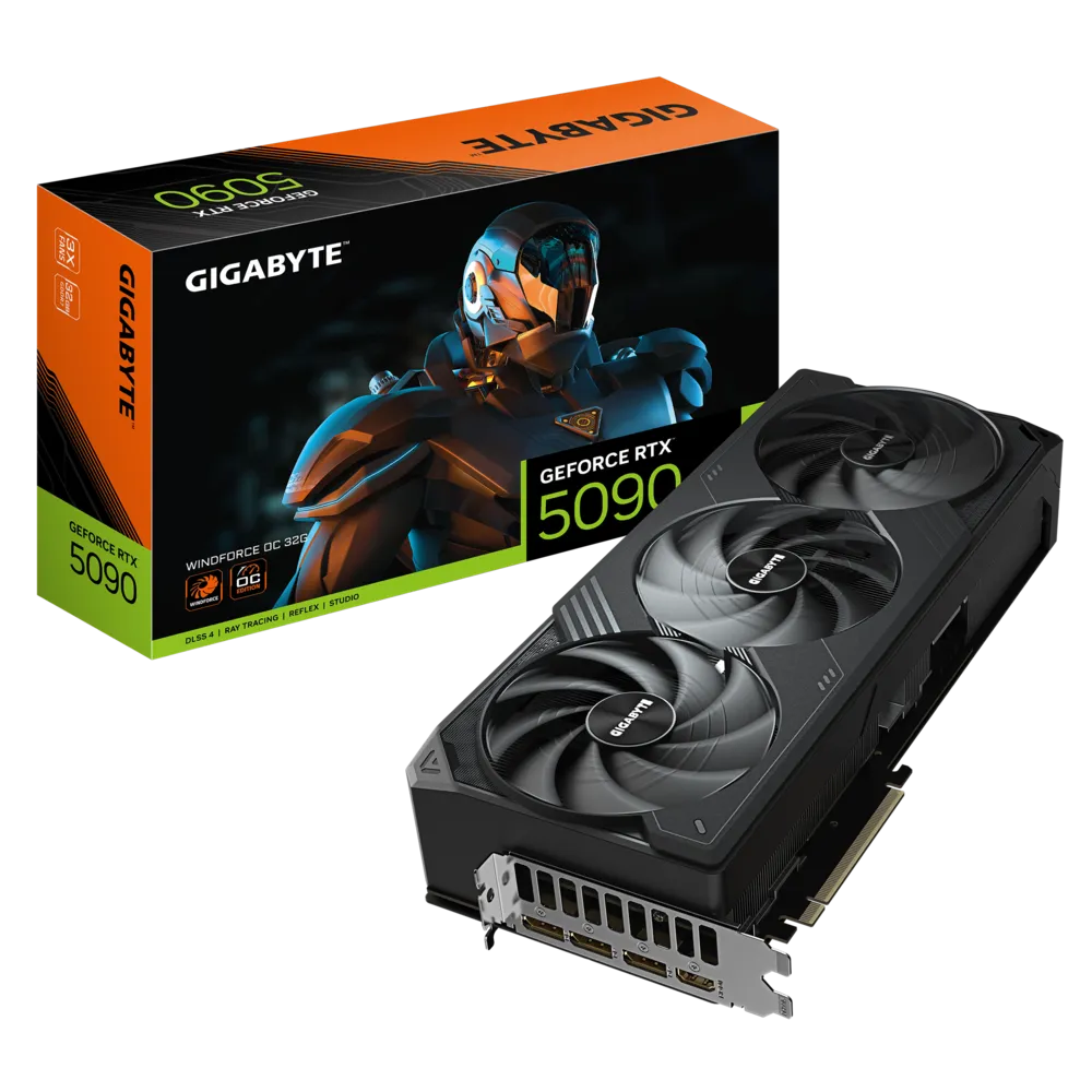 כרטיס מסך Gigabyte GeForce RTX 5090 WindForce OC 32G GV-N5090WF3OC-32GD