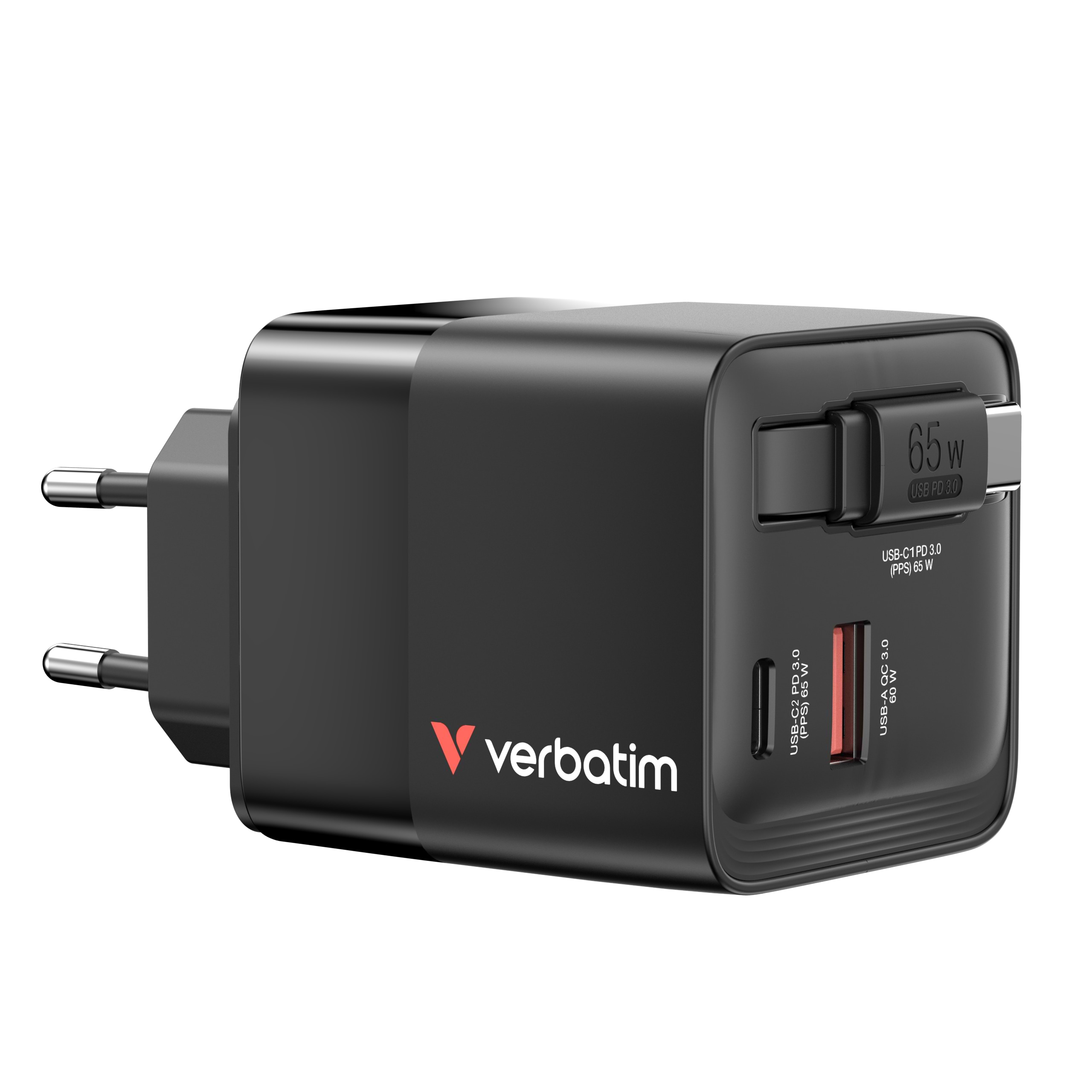 VERBATIM MINI CHARGER 65W WITH CABLE 32217