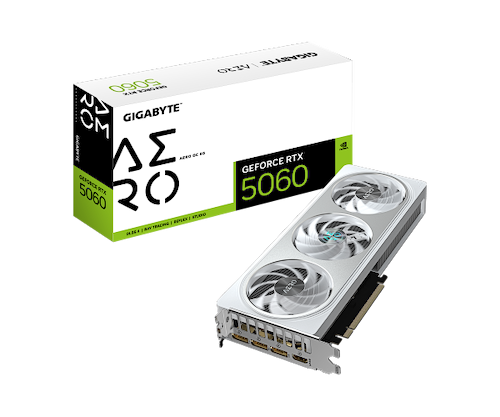 כרטיס מסך Gigabyte GeForce RTX 5060 AERO OC 8GB GV-N5060AERO OC-8GD