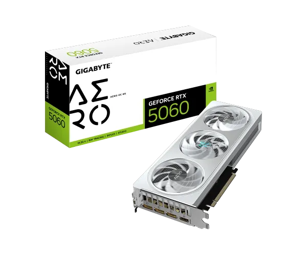 כרטיס מסך Gigabyte GeForce RTX 5060 AERO OC 8GB GV-N5060AERO OC-8GD