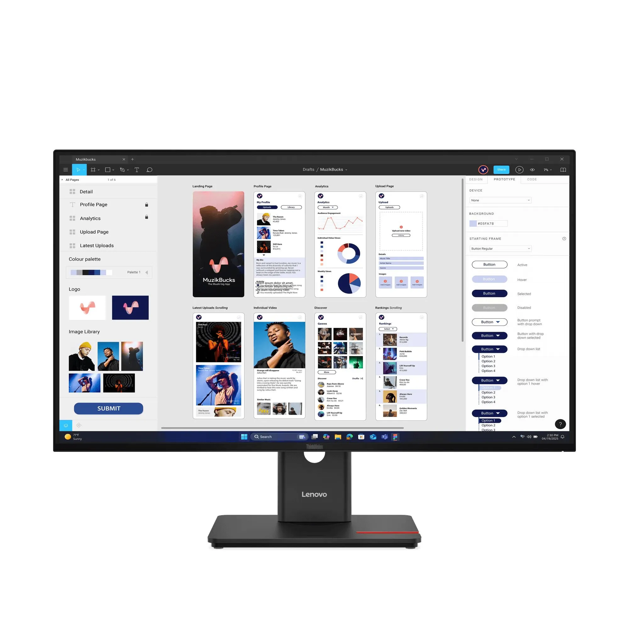 מסך מחשב Lenovo ThinkVision T32UD-40 64B0GAT1IS