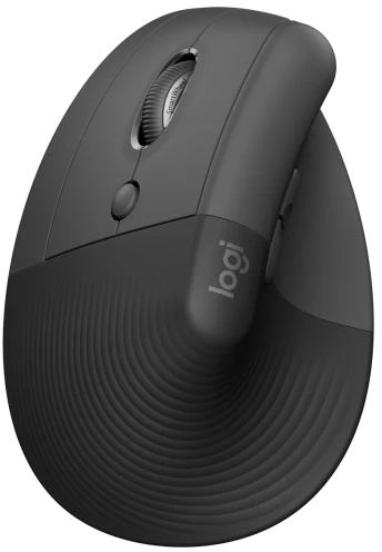 עכבר ארגונומי אנכי אלחוטי Logitech Lift - עבור משתמשים שמאליים - צבע Graphite