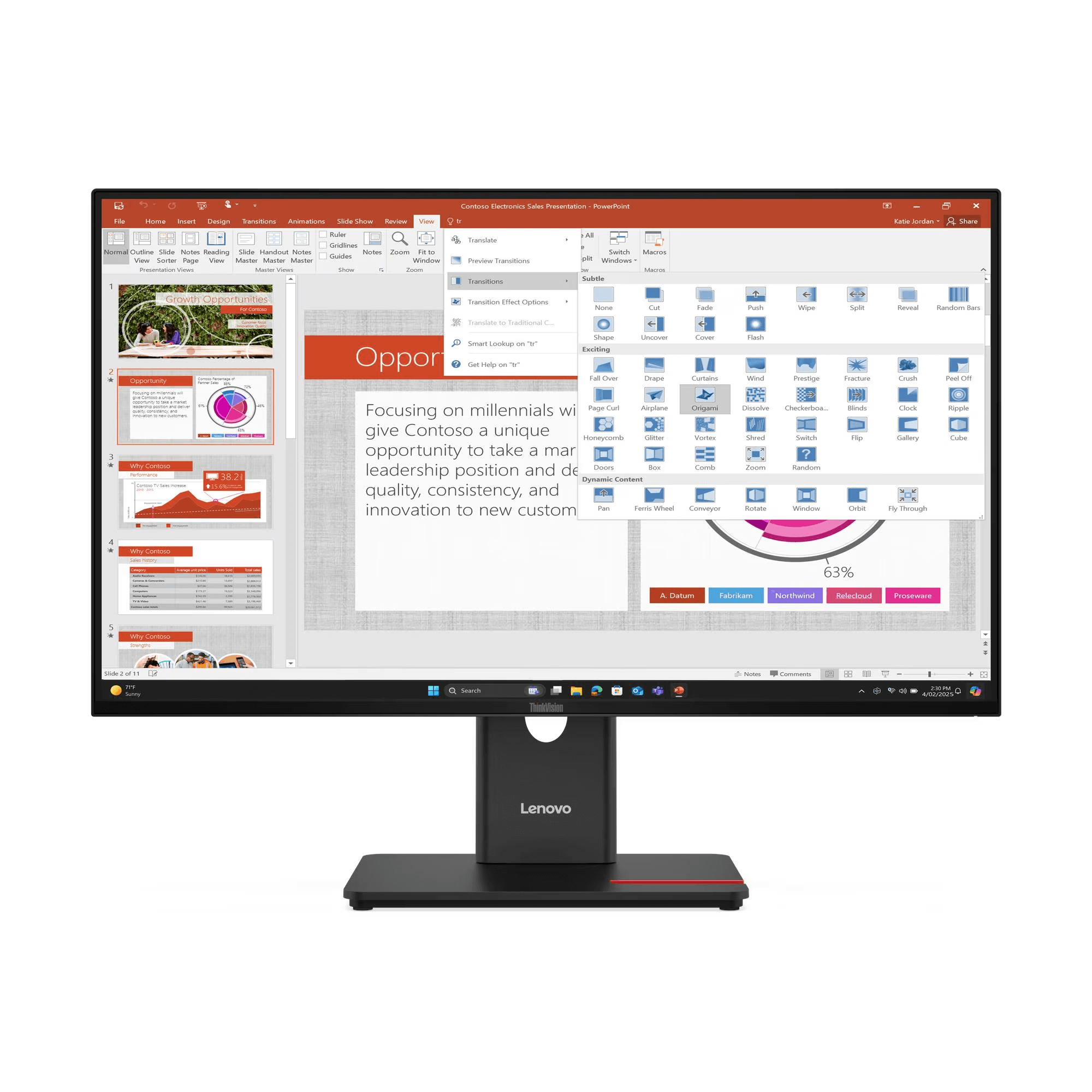 מסך מחשב Lenovo ThinkVision T27-40 64A5MAT6IS Full HD לנובו