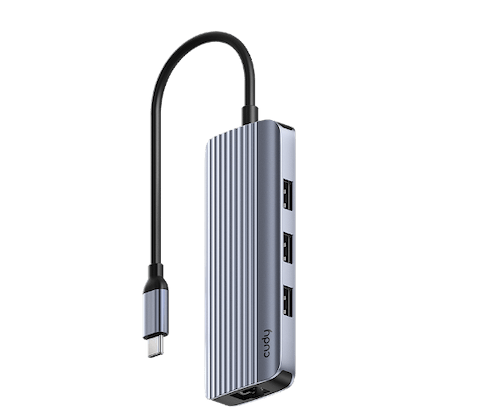 תחנת עגינה 4K-60Hz HDMI 100W PD & CUDY 6-IN-1 USB-C Hub with GbE UH606