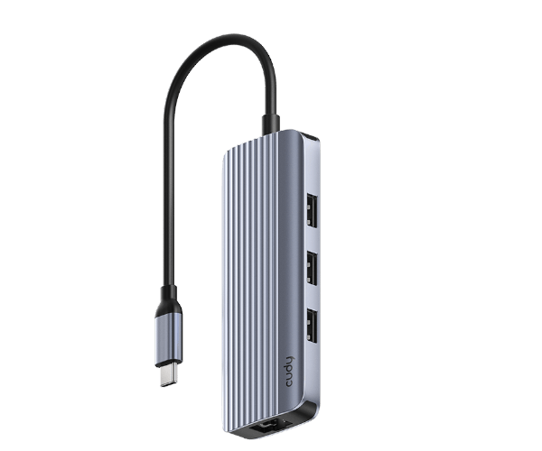 תחנת עגינה 4K-60Hz HDMI 100W PD & CUDY 6-IN-1 USB-C Hub with GbE UH606