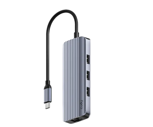 תחנת עגינה 4K-60Hz HDMI 100W PD & CUDY 6-IN-1 USB-C Hub with GbE UH606