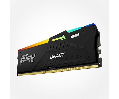 זיכרון למחשב נייח Kingston Fury Beast RGB 64GB DDR5 5600MHZ C40 KF556C40BBA-64