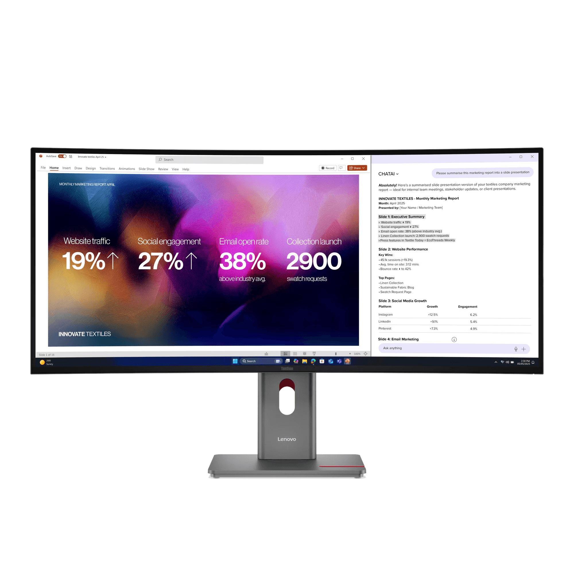 מסך מחשב Lenovo ThinkVision P40WD-40 64B4XAT1IS לנובו
