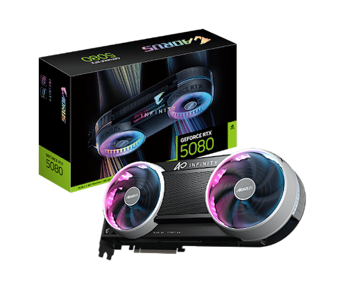 כרטיס מסך Gigabyte AORUS RTX 5080 INFINITY 16GB GDDR7 WINDFORCE HYPERBURST