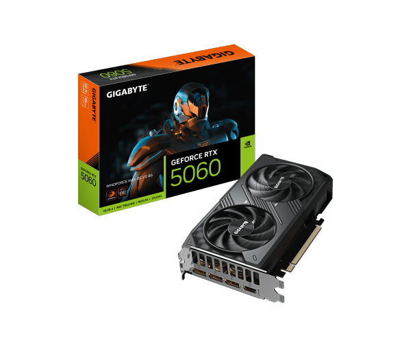 כרטיס מסך Gigabyte RTX 5060 WINDFORCE MAX OC V2 8GB GV-N5060WF2MAX OCV2-8GD