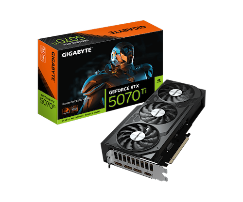 כרטיס מסך GIGABYTE GeForce RTX 5070 Ti WINDFORCE OC V2 16G GV-N507TWF3OCV2-16GD