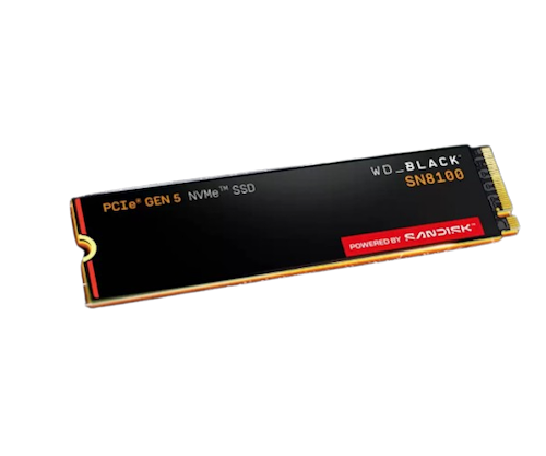 כונן קשיח פנימי WD Black SN8100 1TB NVMe PCIe 5.0 M2 2280 WDS100T1X0M